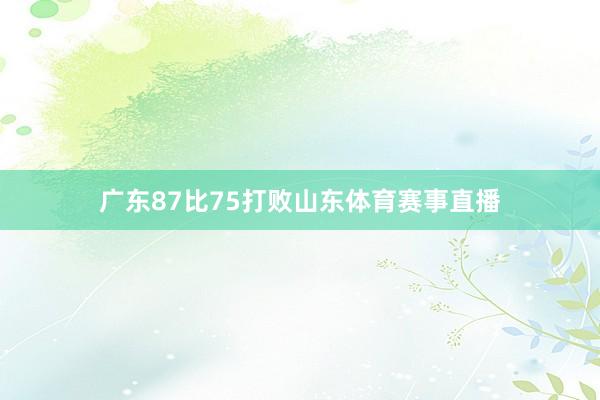 广东87比75打败山东体育赛事直播