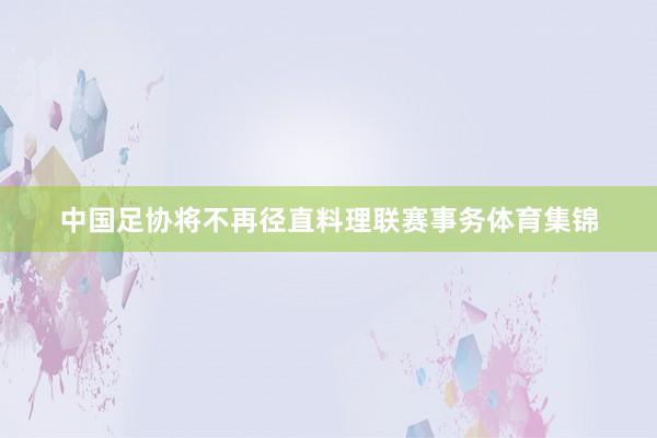 中国足协将不再径直料理联赛事务体育集锦