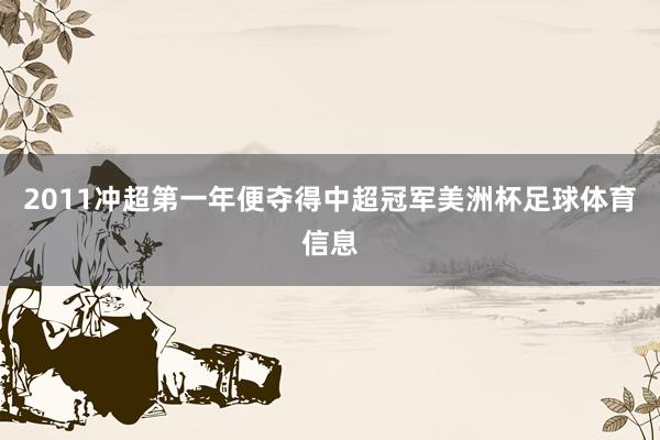 2011冲超第一年便夺得中超冠军美洲杯足球体育信息