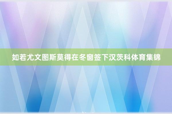 如若尤文图斯莫得在冬窗签下汉茨科体育集锦